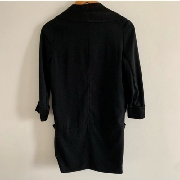 Wilfred Aritzia Chevalier Crepe Draped Black Open Blazer Jacket Asymmetric - Picture 10 of 13